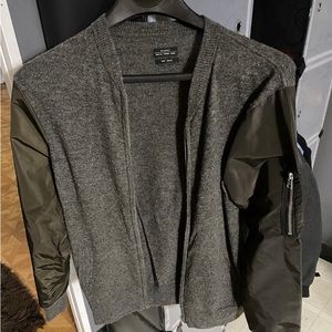 All saints thornbury cashmere/wool bomber sweater jacket